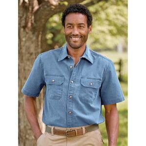 Redhead nwt cotton L blue button up‎ utility outdoors work casual